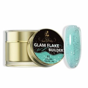 Studio Glam Flake Builder Gel 02 &ndash; Groen met zilveren flakes