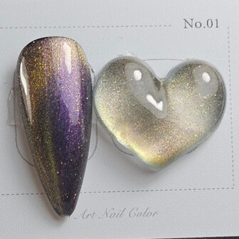 Studio GLAM Twilight Cat-Eye Gelpolish 01 &ndash; Paars/Goud