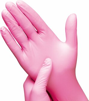 Nitril Handschoenen &ndash; Roze - Maat S