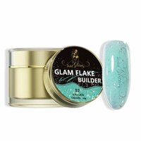 Studio Glam Flake Builder Gel 02 – Groen met zilveren flakes